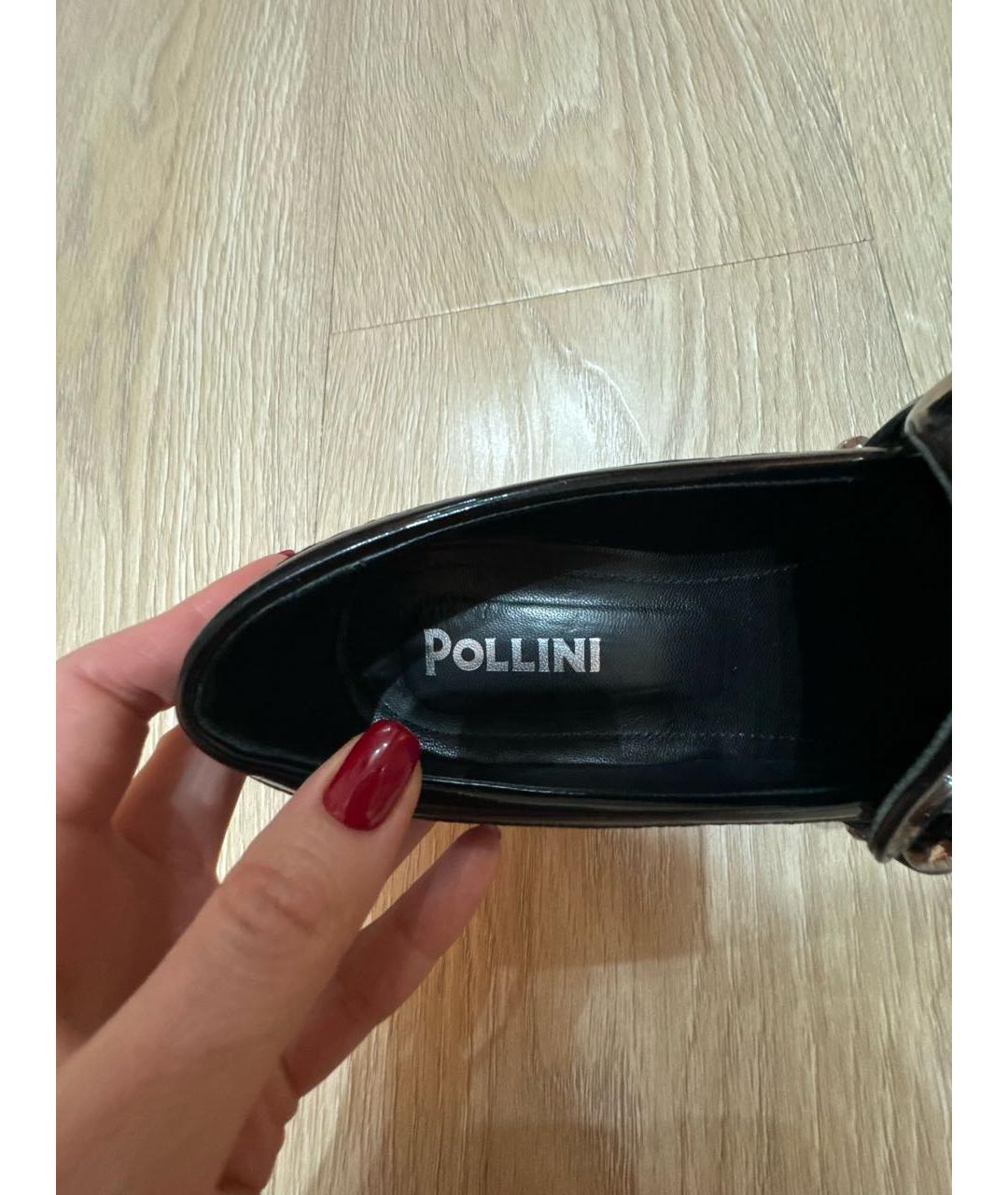 POLLINI Черные лоферы из лакированной кожи, фото 6