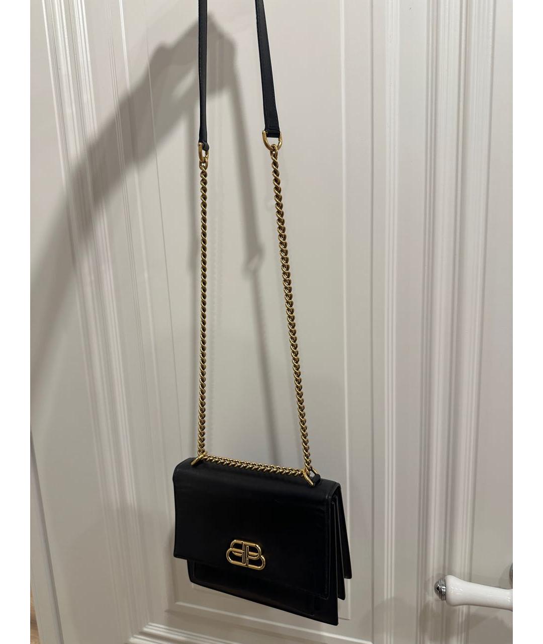 BALENCIAGA Черная кожаная сумка через плечо, фото 2