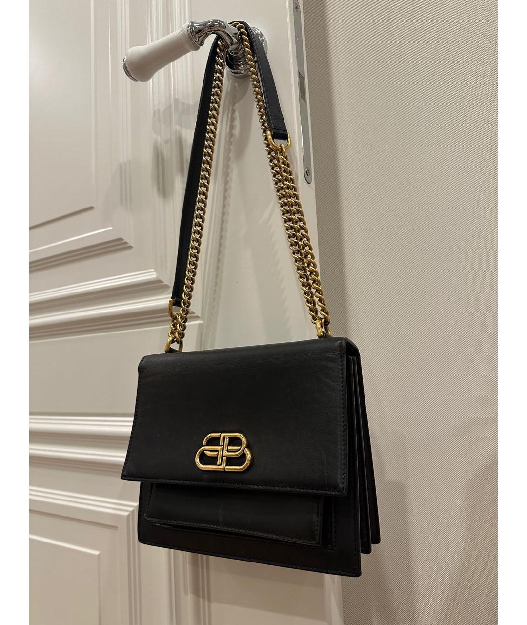 BALENCIAGA Черная кожаная сумка через плечо, фото 3