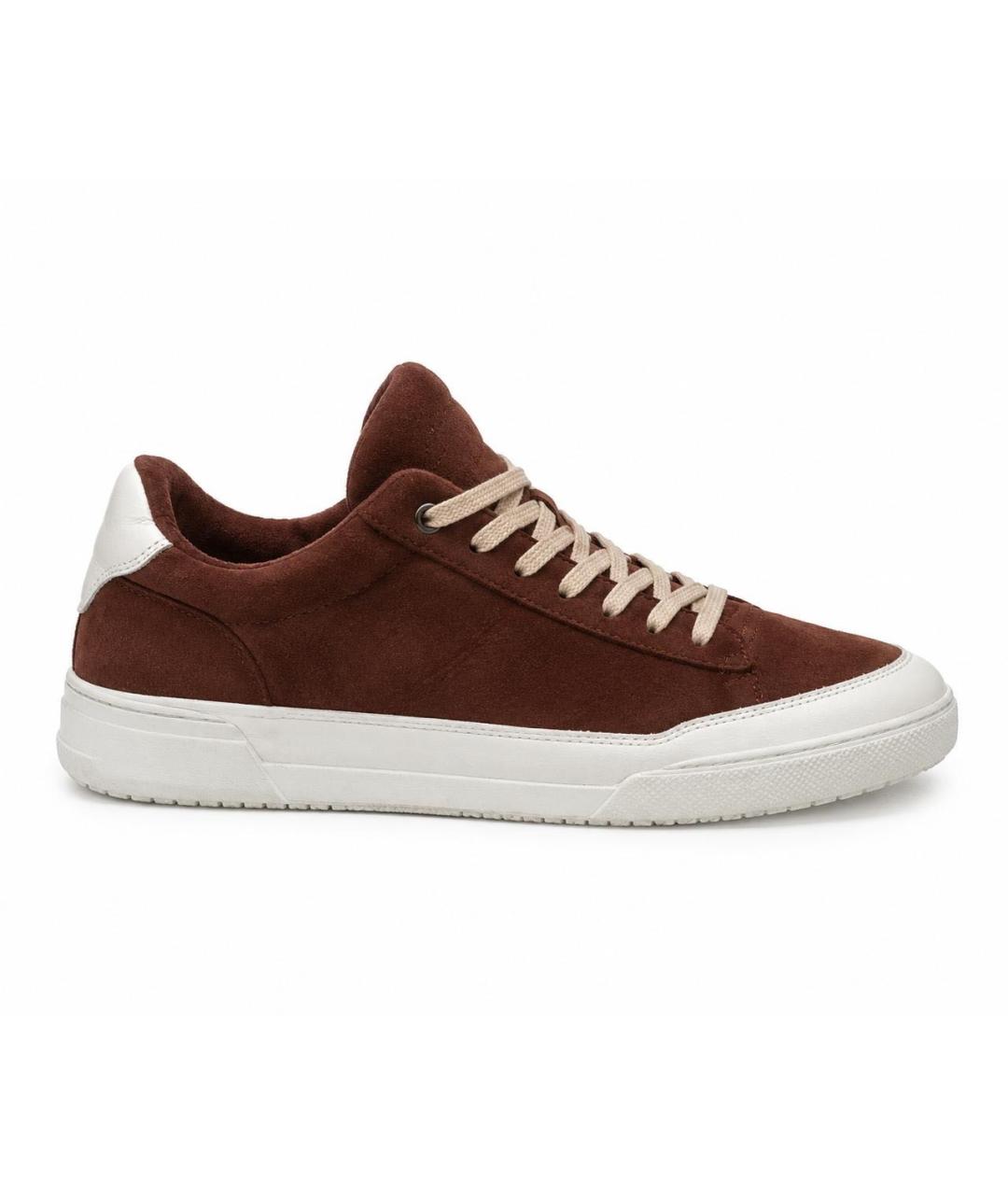 Filling pieces Бордовые кожаные низкие кроссовки / кеды, фото 2