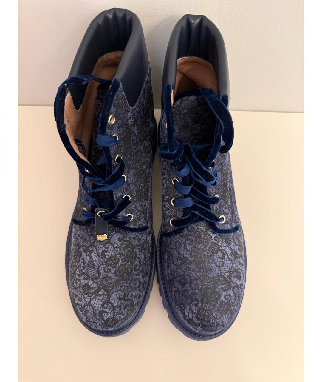 TWIN-SET Синие кожаные ботинки, фото 2