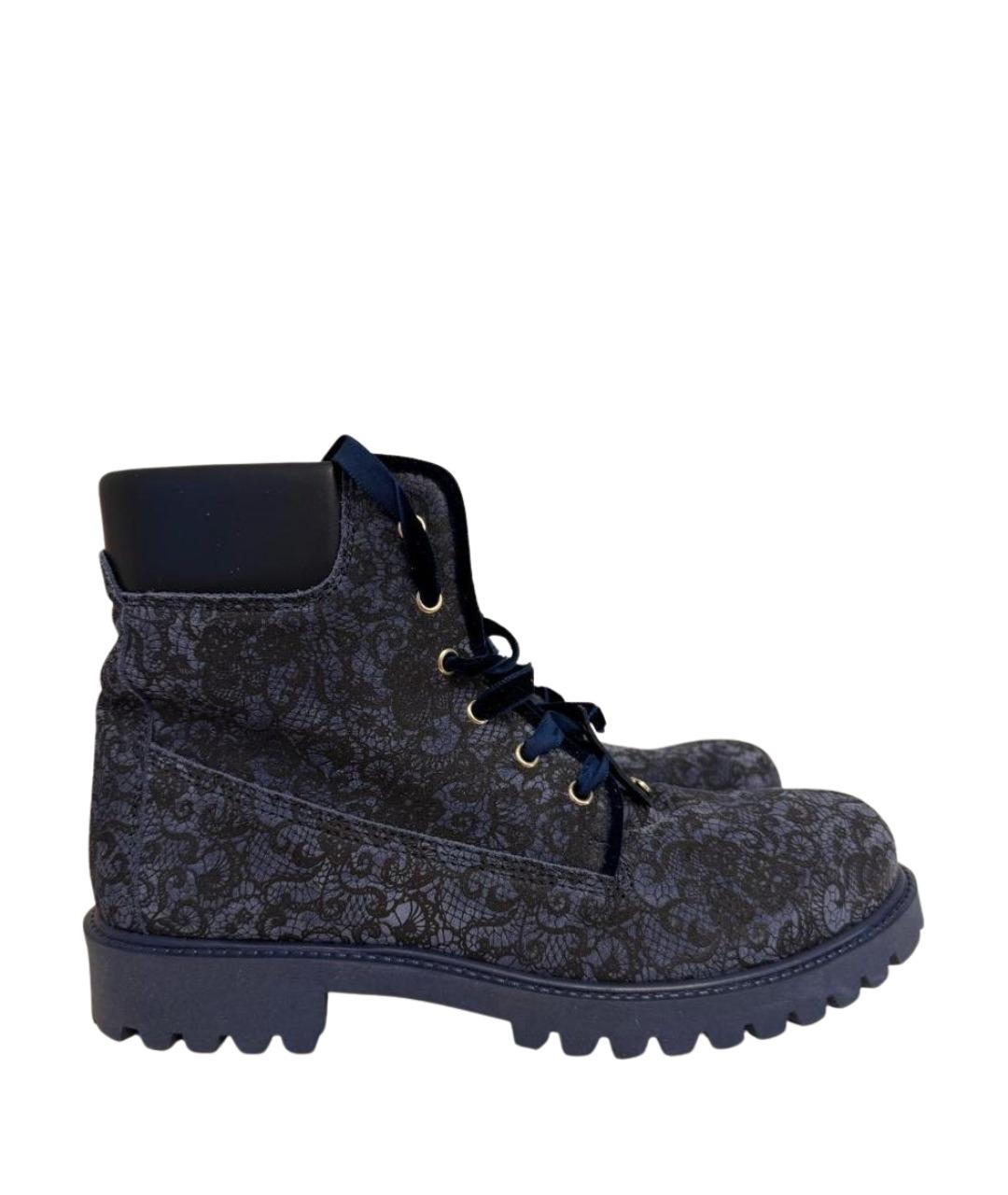 TWIN-SET Синие кожаные ботинки, фото 1