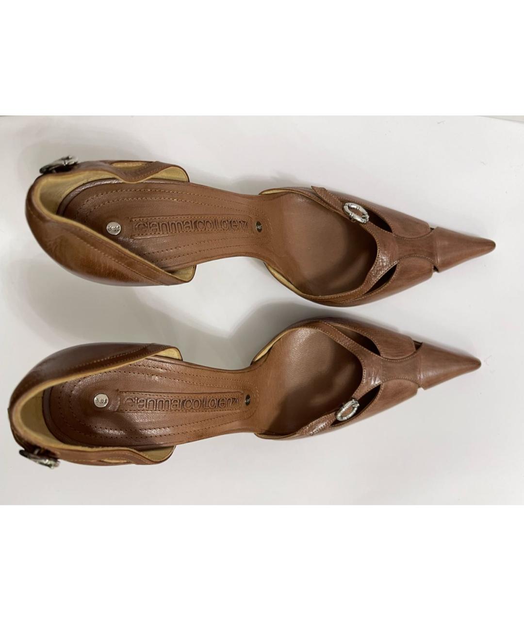 GIAN MARCO LORENZI Бежевые кожаные туфли, фото 3