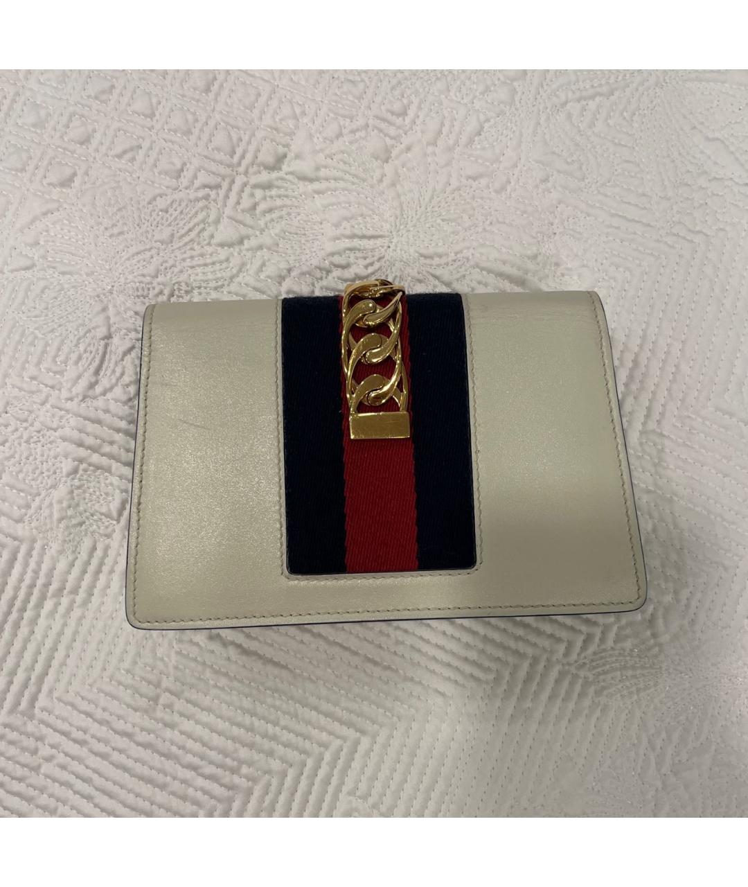 GUCCI Белая кожаная сумка через плечо, фото 3