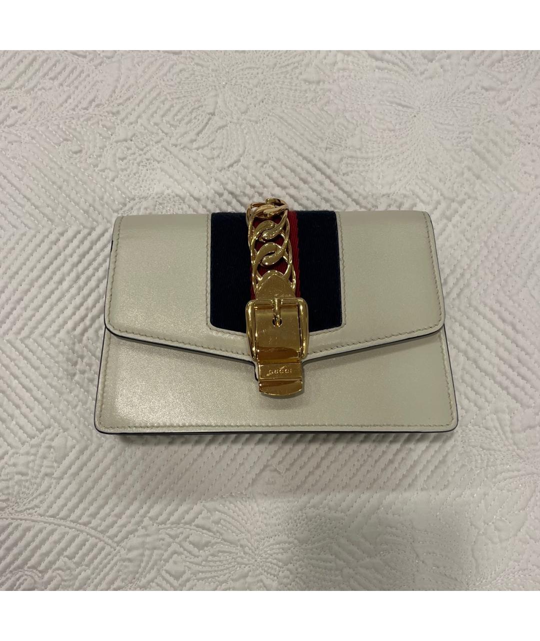 GUCCI Белая кожаная сумка через плечо, фото 2