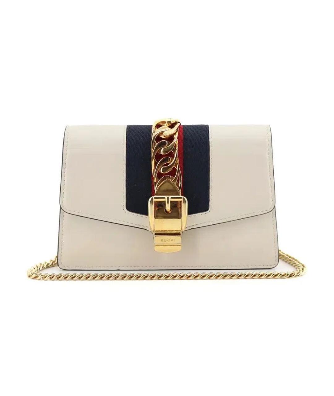 GUCCI Белая кожаная сумка через плечо, фото 9