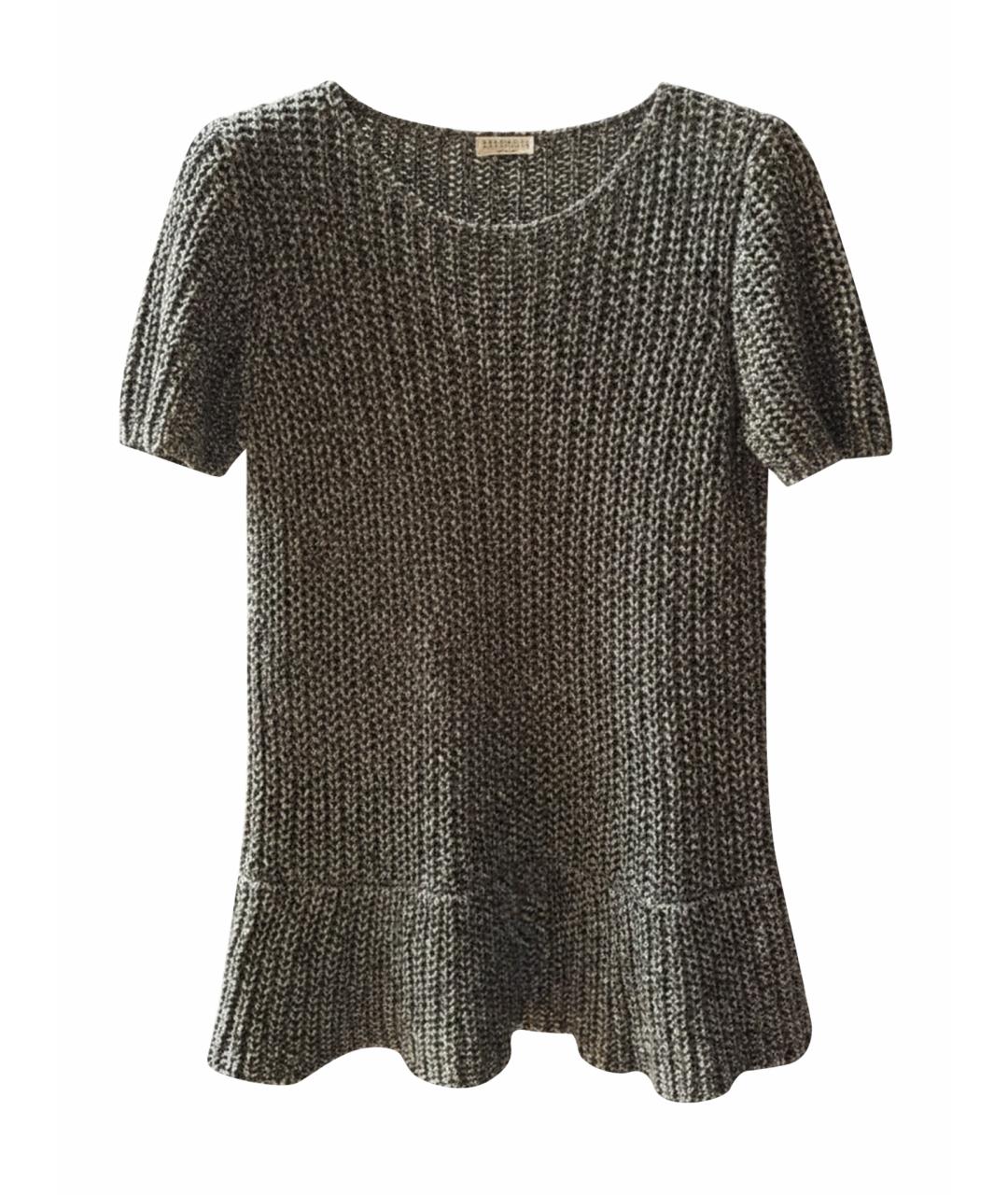 BRUNELLO CUCINELLI Антрацитовый хлопковый джемпер / свитер, фото 1