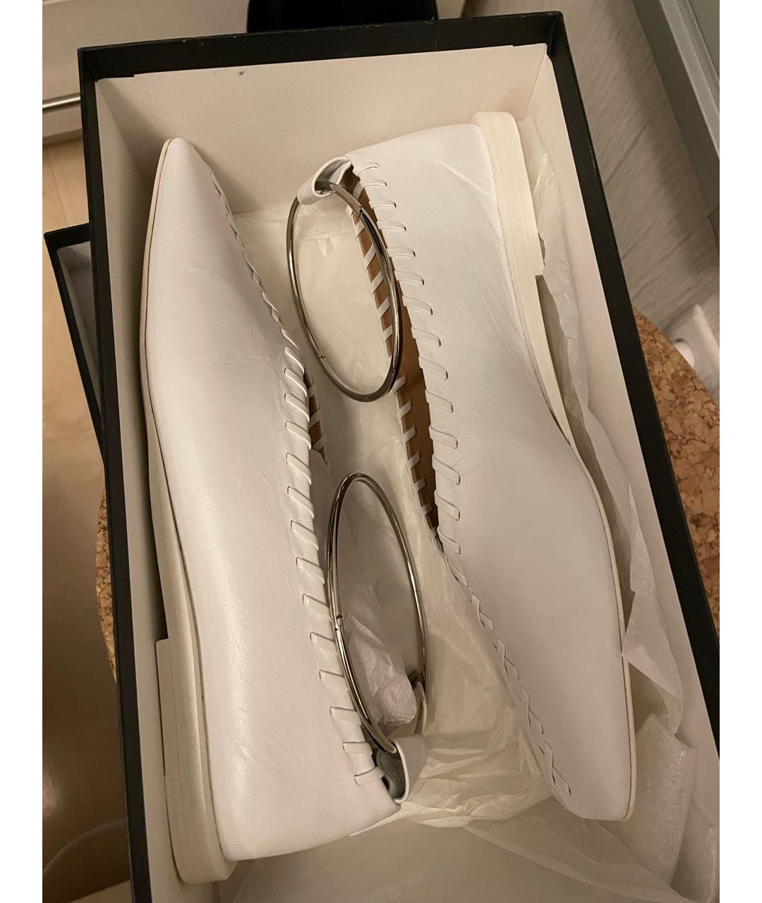 JIL SANDER Белые кожаные балетки, фото 7
