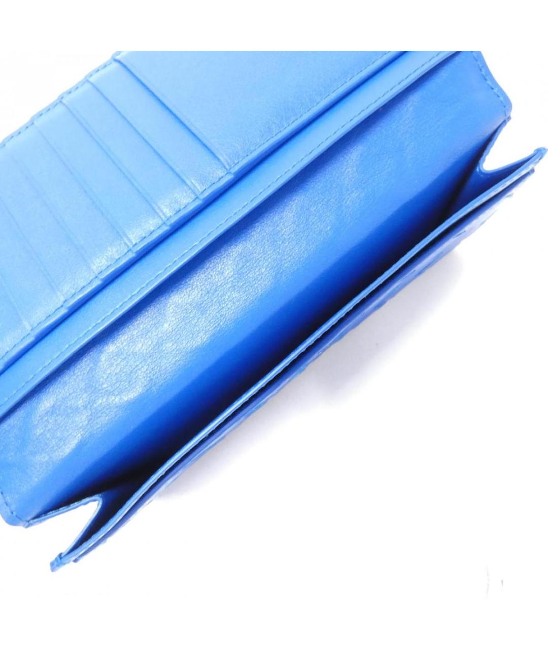 BOTTEGA VENETA Синий кожаный кошелек, фото 5