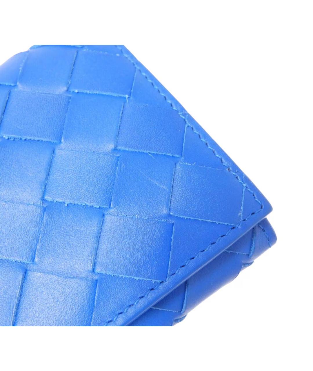 BOTTEGA VENETA Синий кожаный кошелек, фото 4