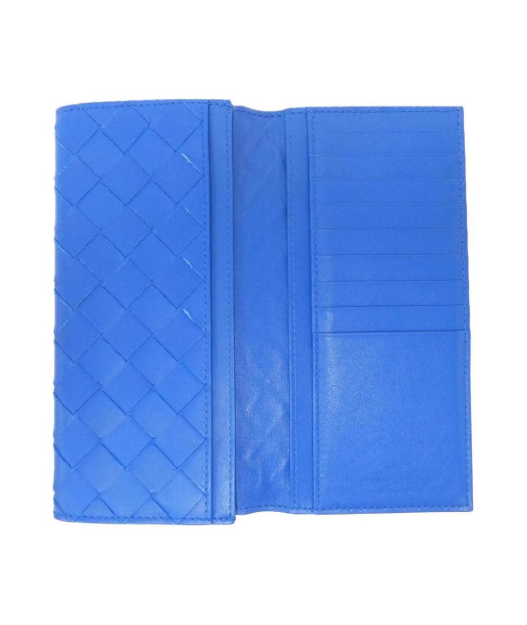 BOTTEGA VENETA Синий кожаный кошелек, фото 3