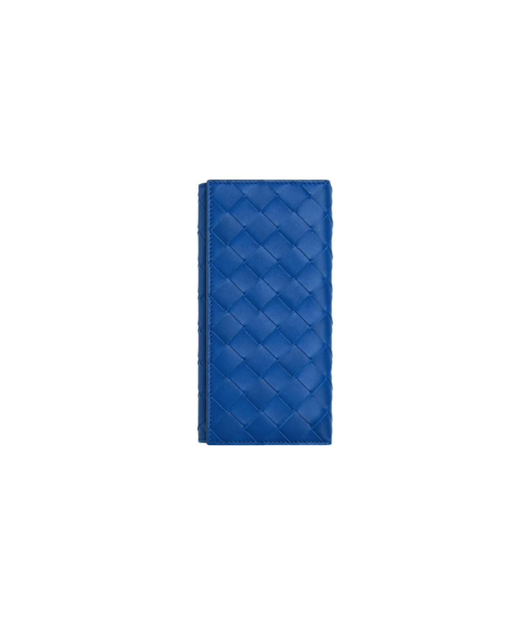 BOTTEGA VENETA Синий кожаный кошелек, фото 6