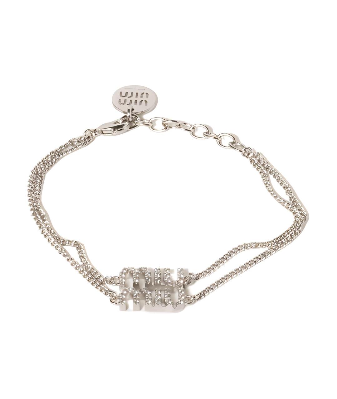 MIU MIU Серебрянный металлический браслет, фото 1