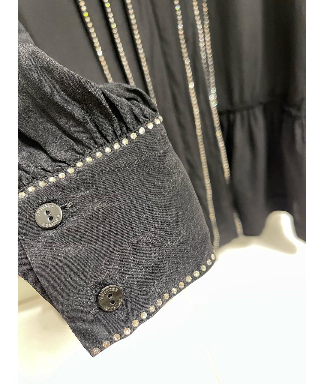 TWIN-SET Черное вискозное вечернее платье, фото 4