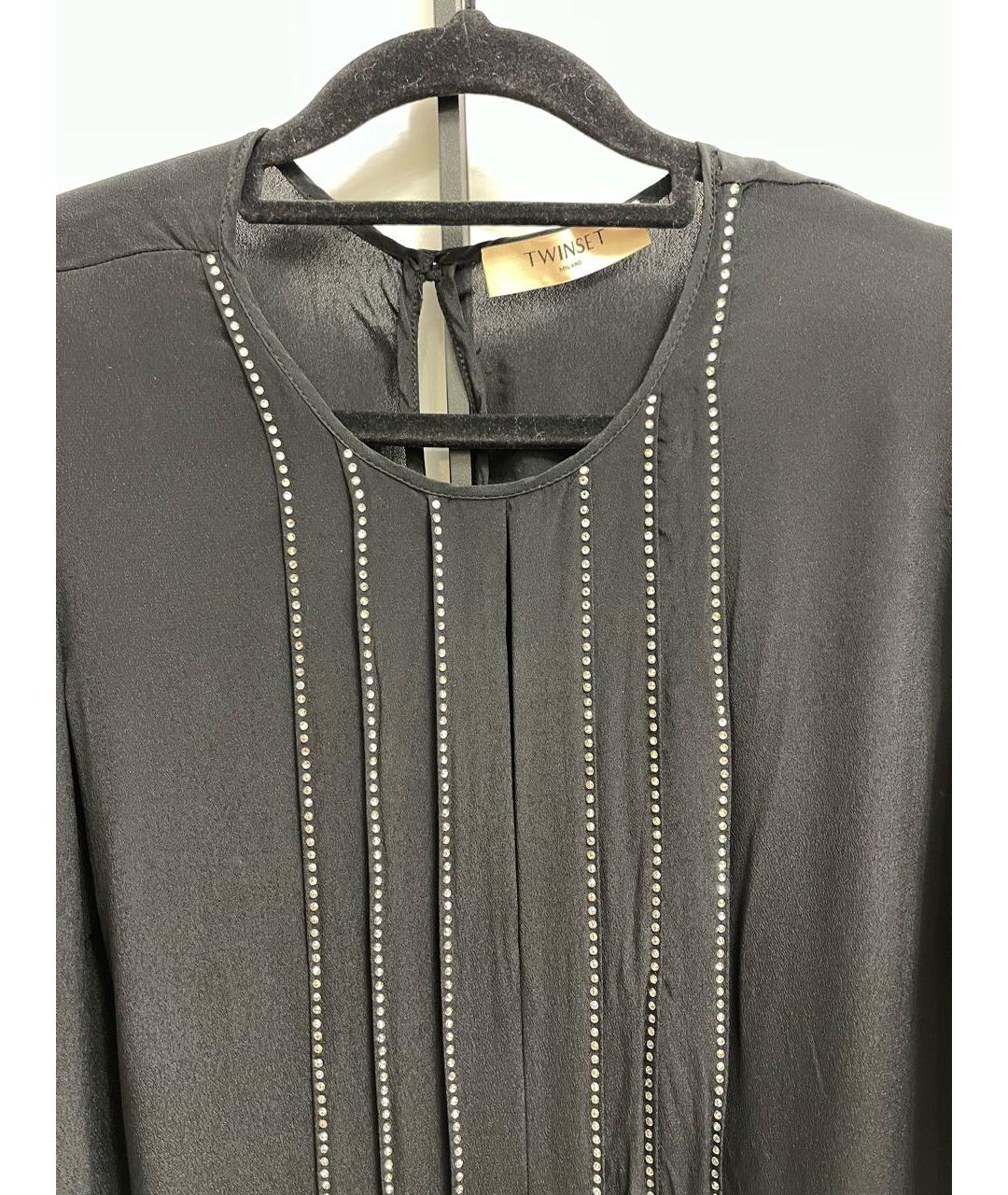 TWIN-SET Черное вискозное вечернее платье, фото 3