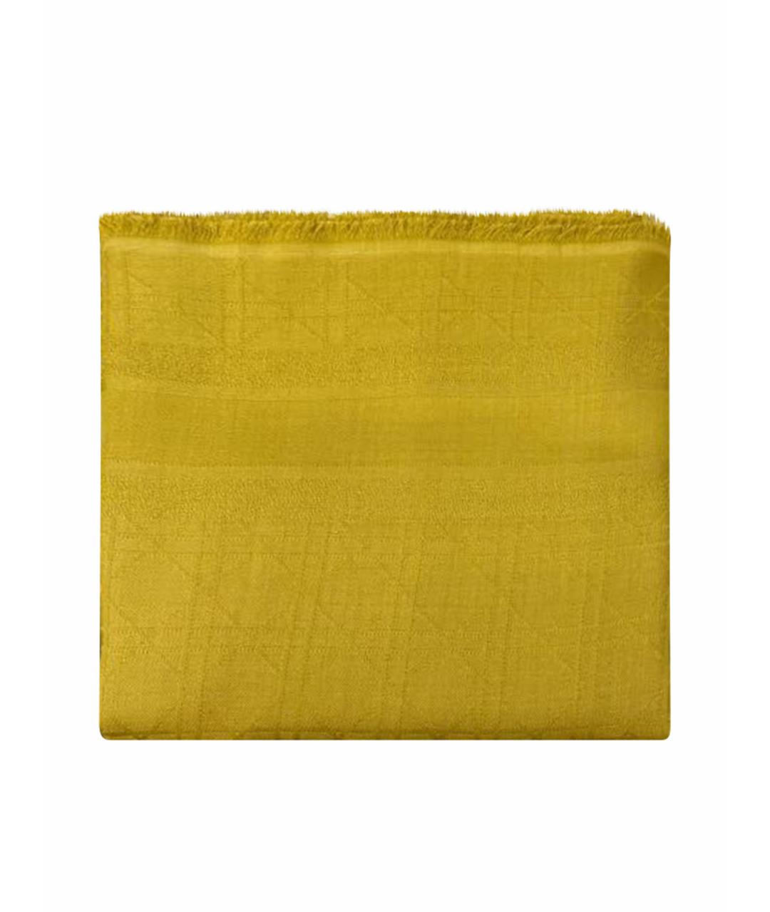 CHRISTIAN DIOR Горчичный шерстяной платок, фото 1