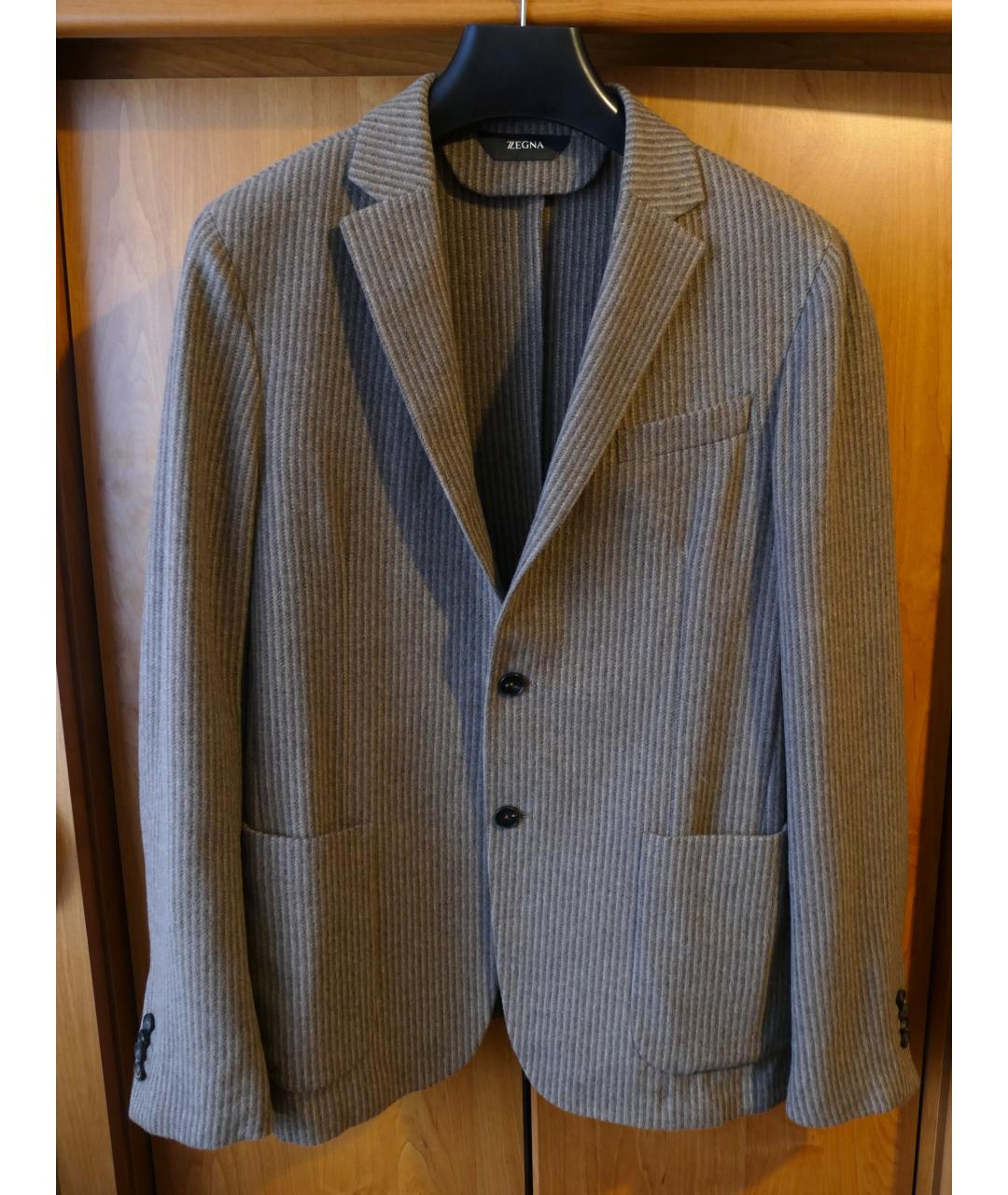 ZZEGNA Коричневый шерстяной пиджак, фото 9