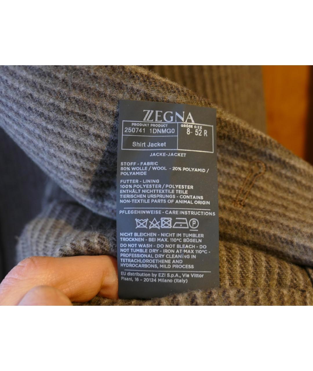 ZZEGNA Коричневый шерстяной пиджак, фото 7