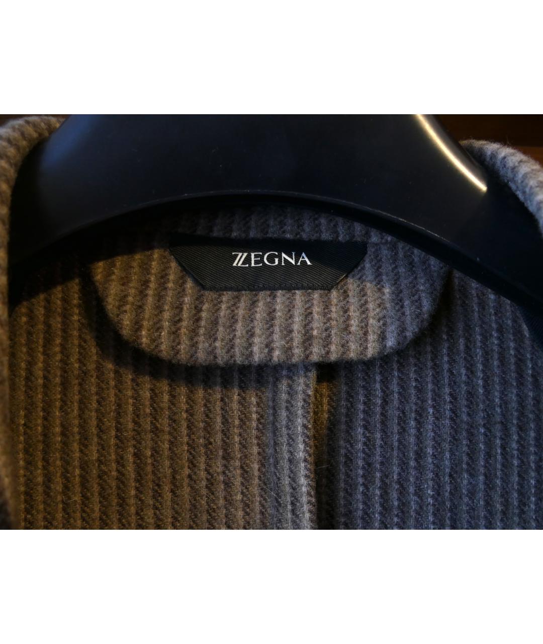 ZZEGNA Коричневый шерстяной пиджак, фото 3