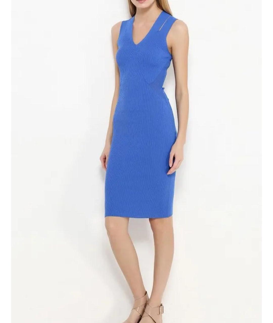 PINKO Синее вискозное повседневное платье, фото 6