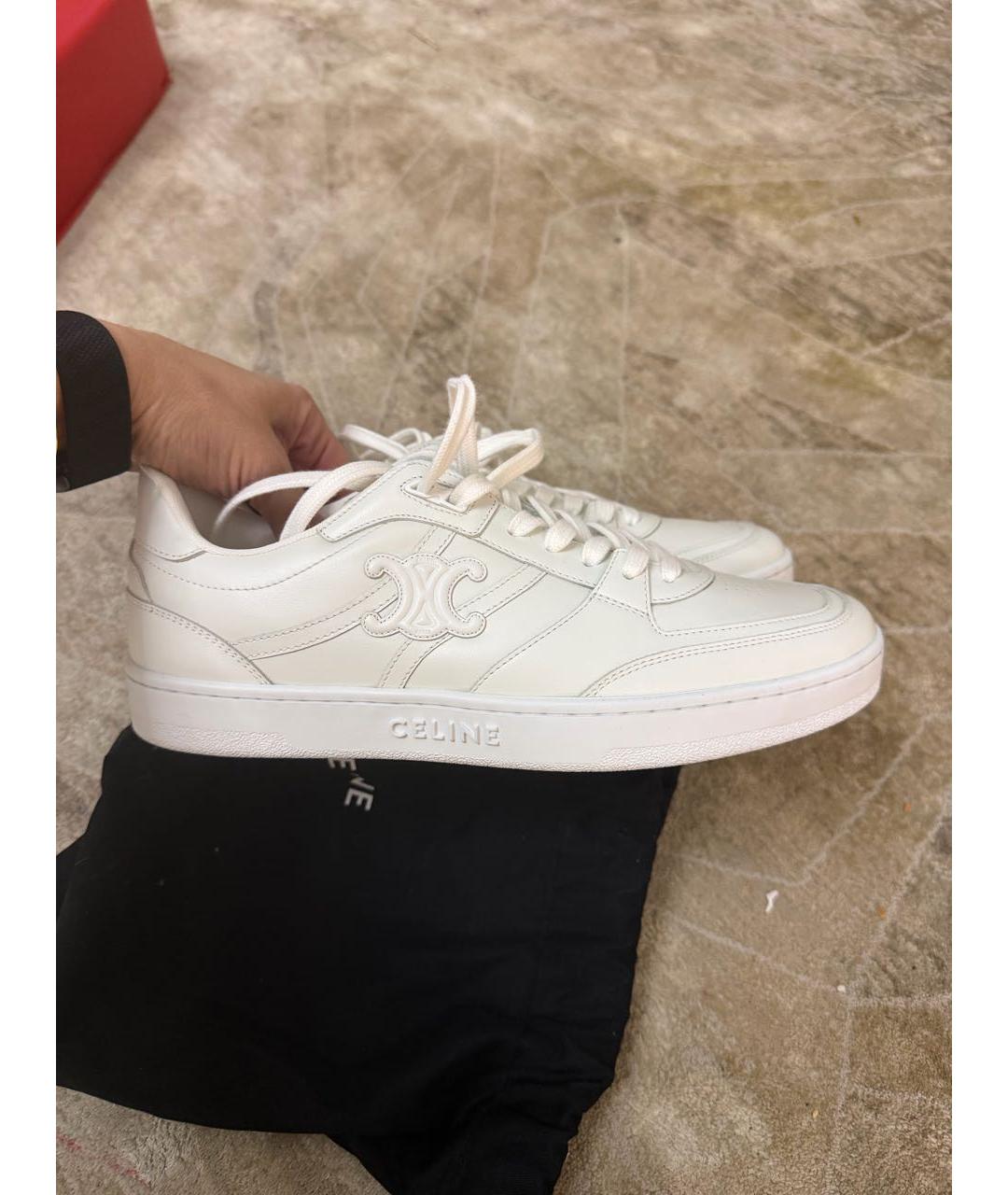 CELINE Белые кожаные кеды, фото 5