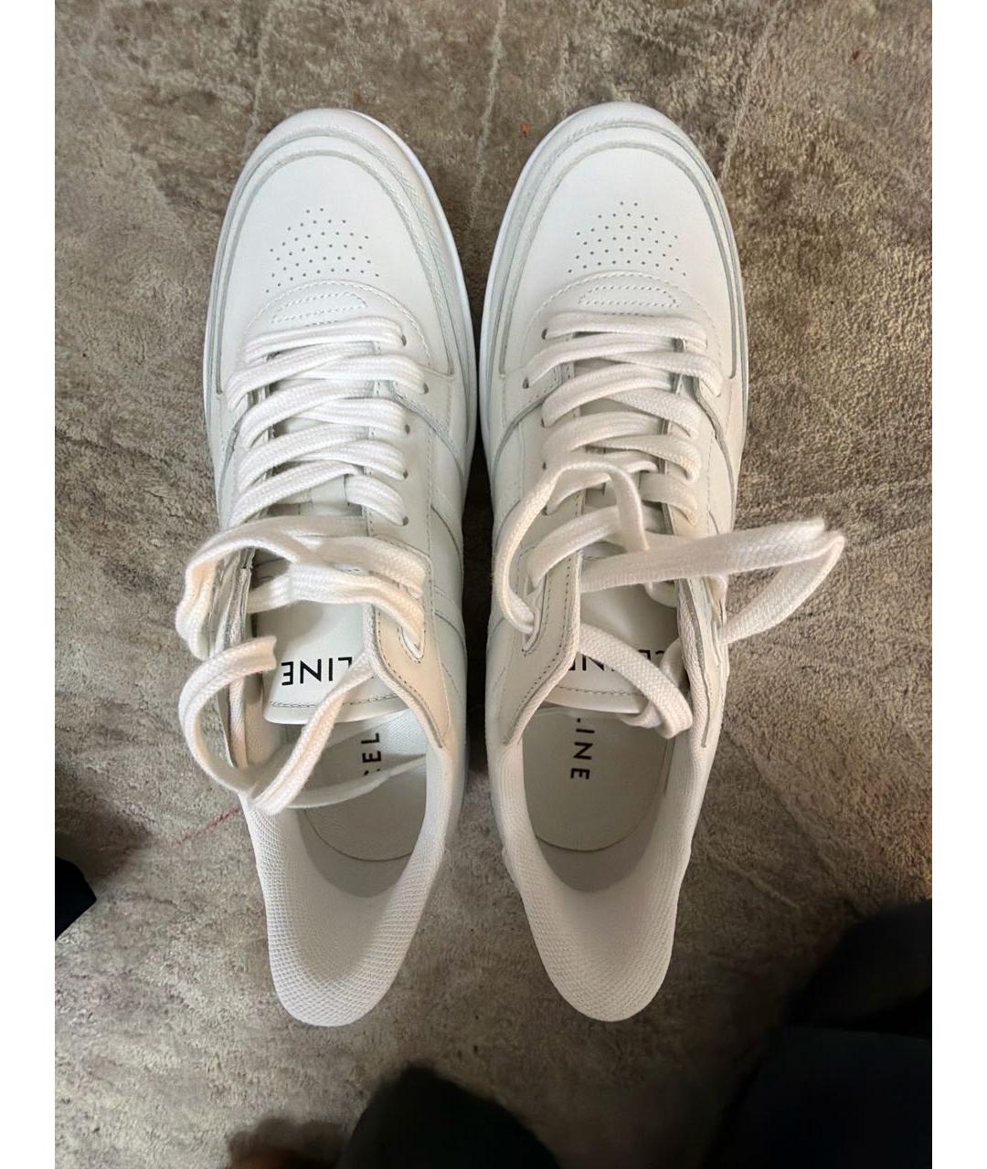 CELINE Белые кожаные кеды, фото 3