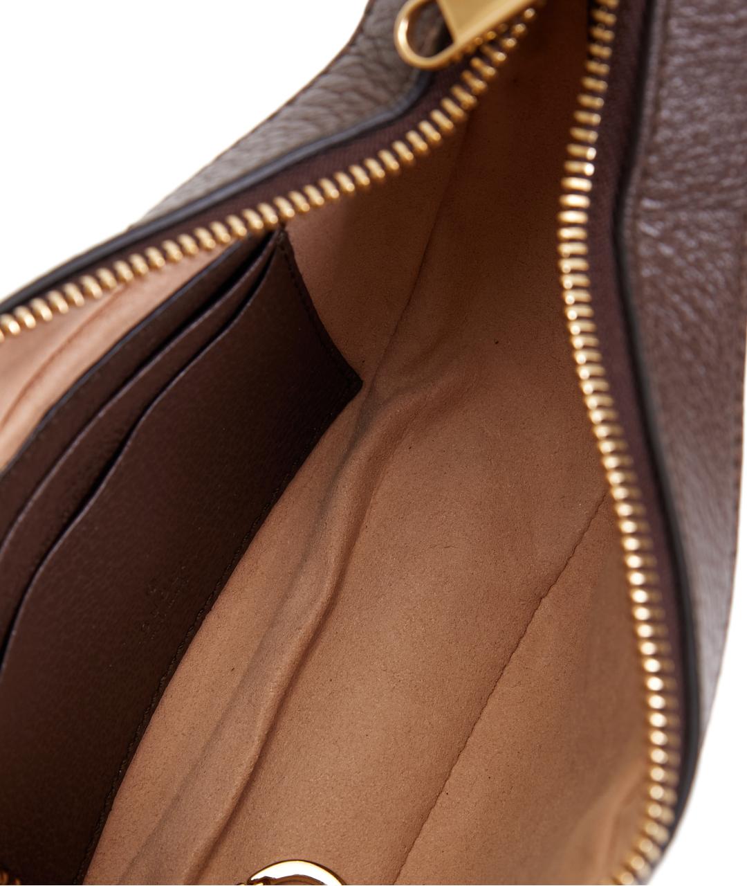 GUCCI Коричневая тканевая сумка с короткими ручками, фото 5