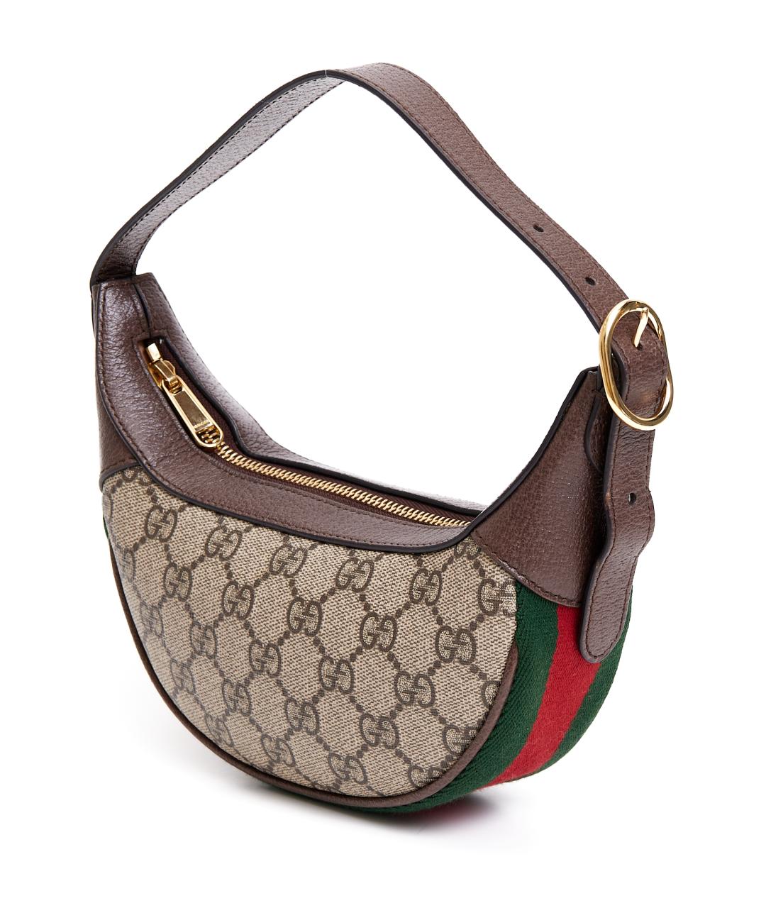 GUCCI Коричневая тканевая сумка с короткими ручками, фото 2