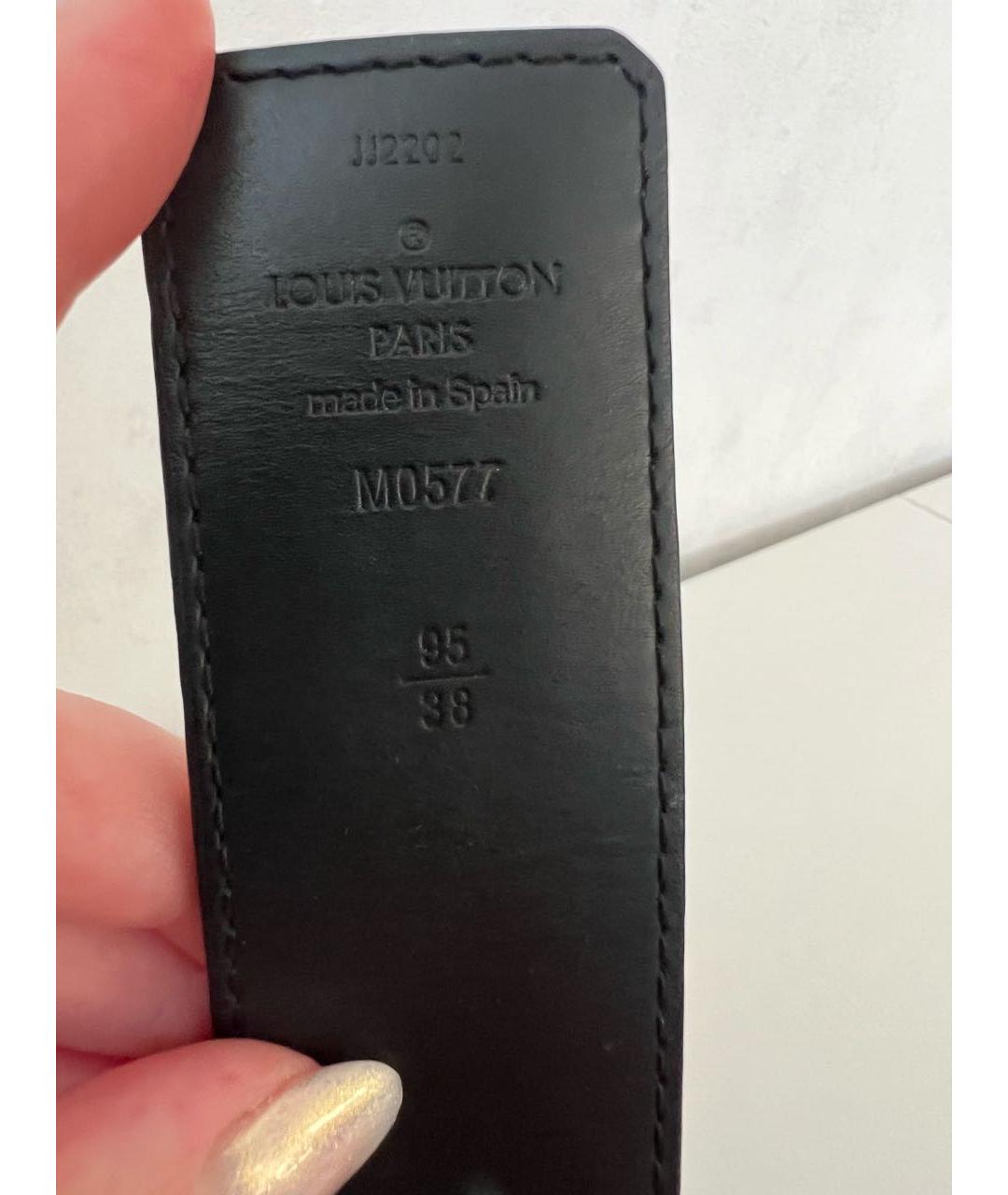 LOUIS VUITTON Коричневый кожаный ремень, фото 3