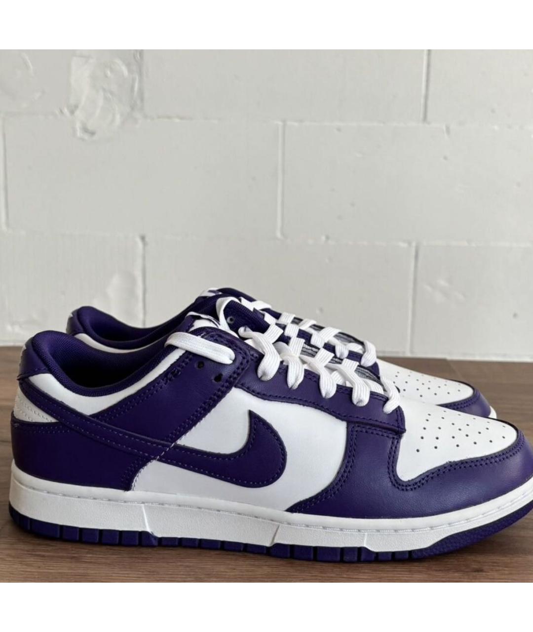 NIKE Фиолетовые кожаные низкие кроссовки / кеды, фото 6