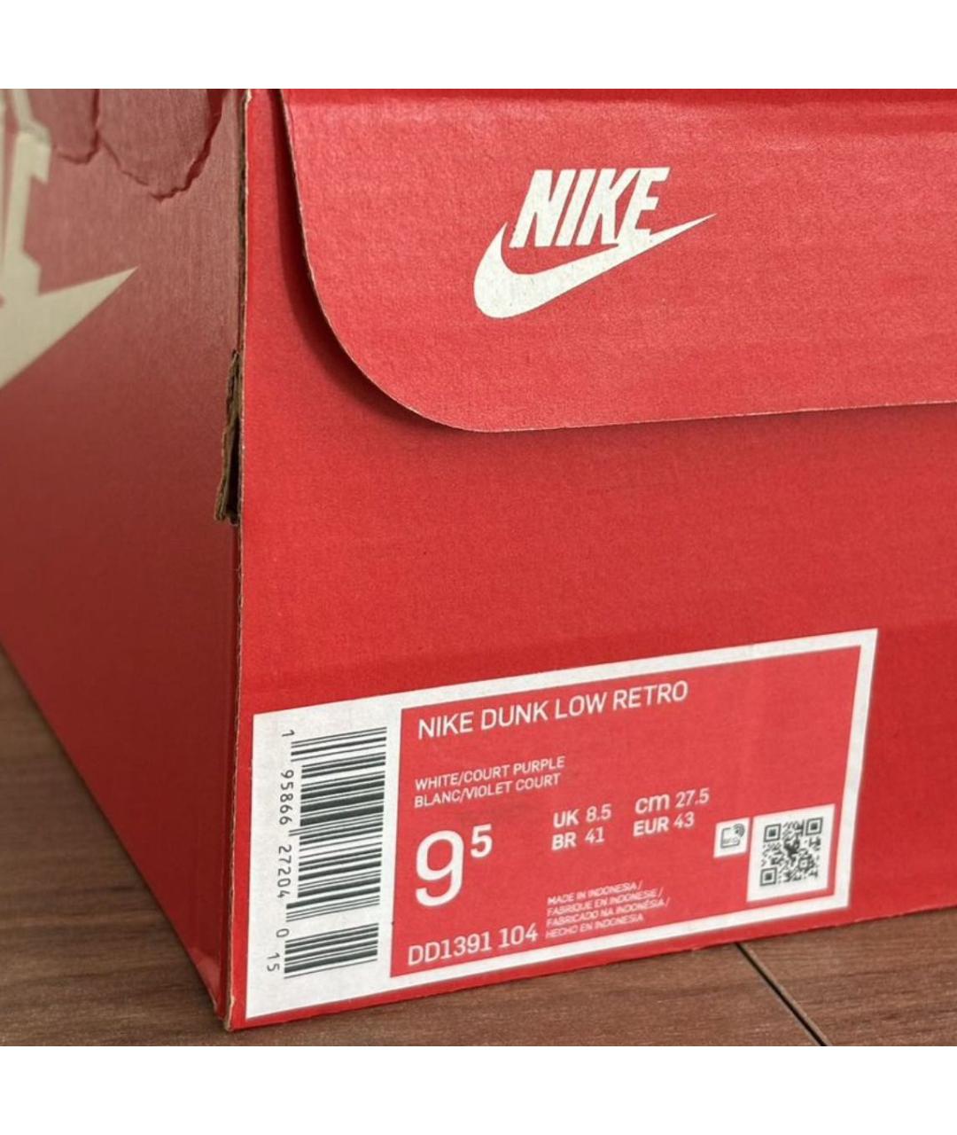 NIKE Фиолетовые кожаные низкие кроссовки / кеды, фото 5