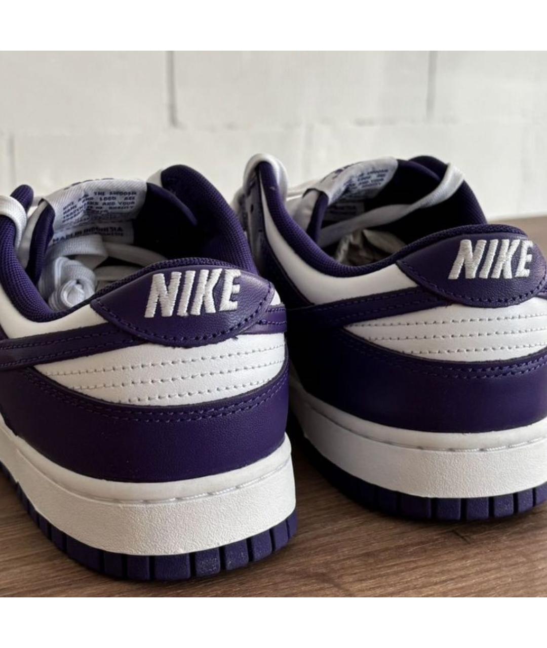 NIKE Фиолетовые кожаные низкие кроссовки / кеды, фото 3