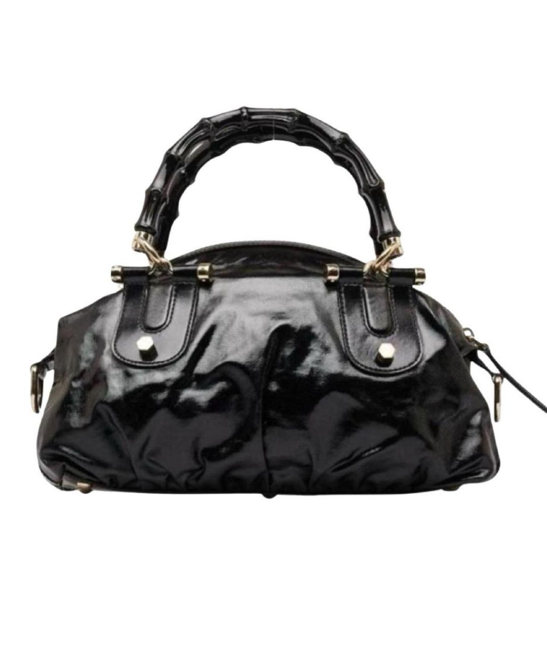 GUCCI Черная сумка с короткими ручками из лакированной кожи, фото 6