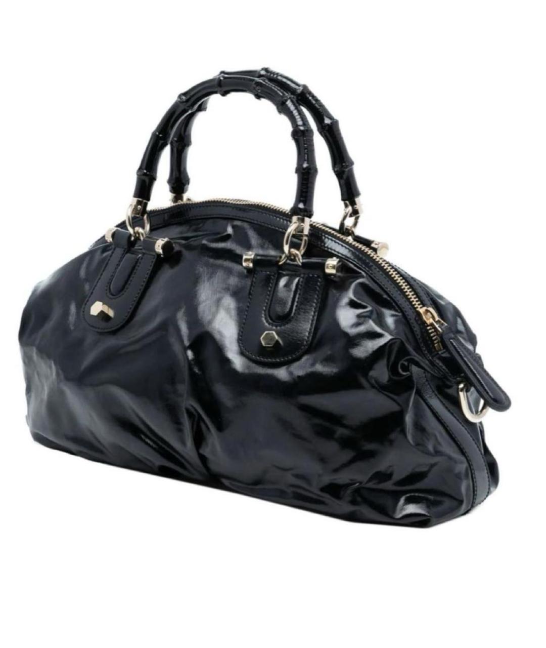 GUCCI Черная сумка с короткими ручками из лакированной кожи, фото 3