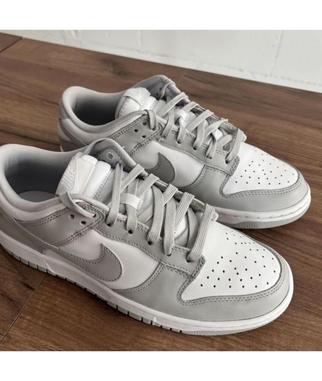 NIKE Серые кожаные низкие кроссовки / кеды, фото 2