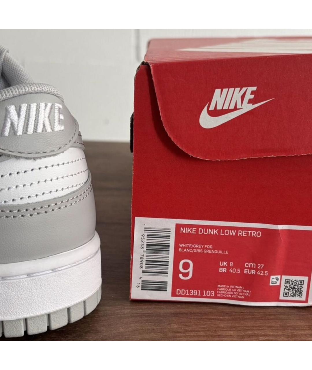 NIKE Серые кожаные низкие кроссовки / кеды, фото 6