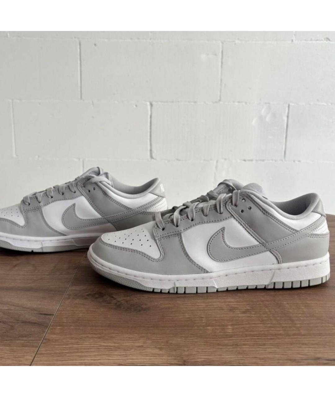 NIKE Серые кожаные низкие кроссовки / кеды, фото 5