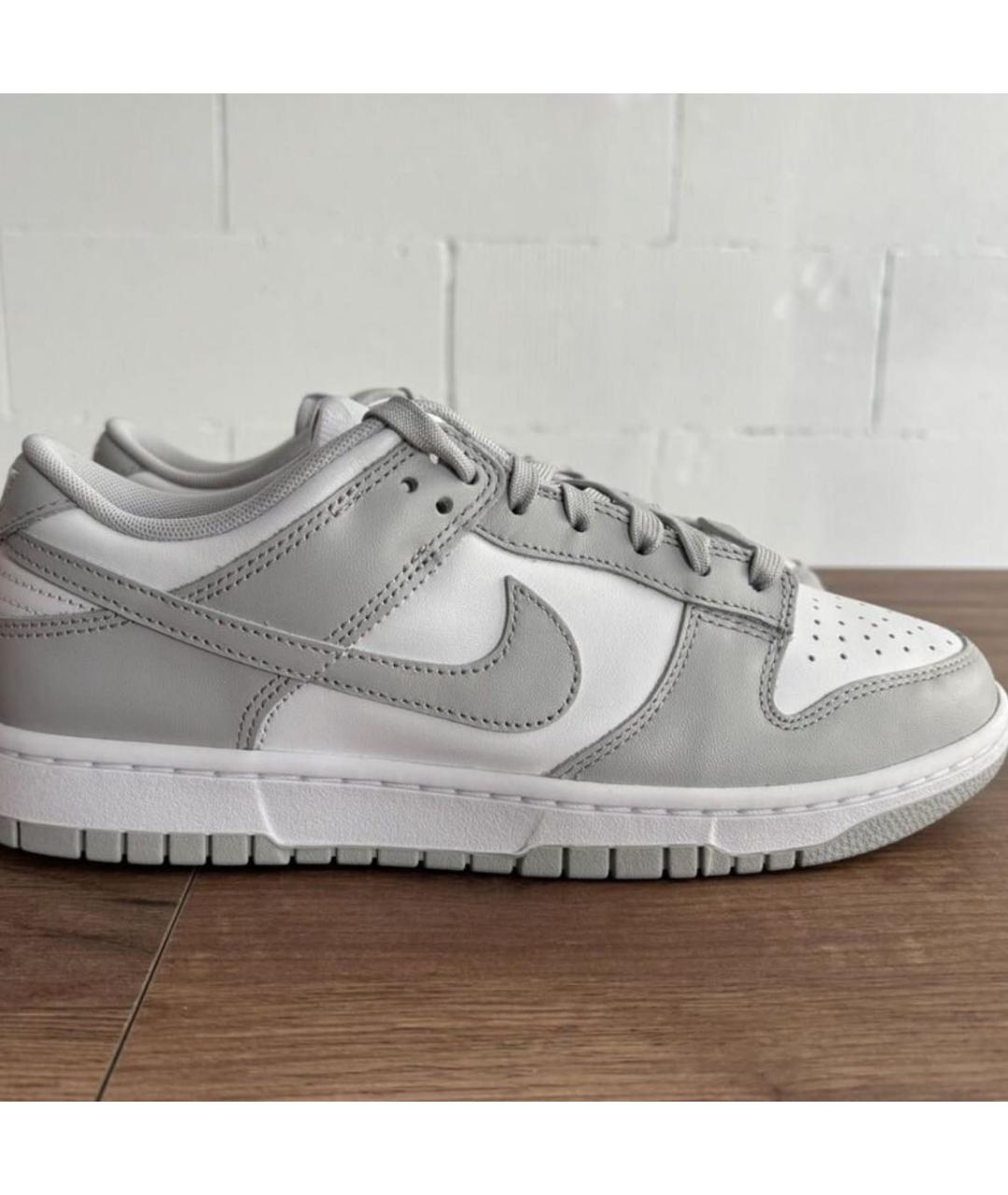 NIKE Серые кожаные низкие кроссовки / кеды, фото 7