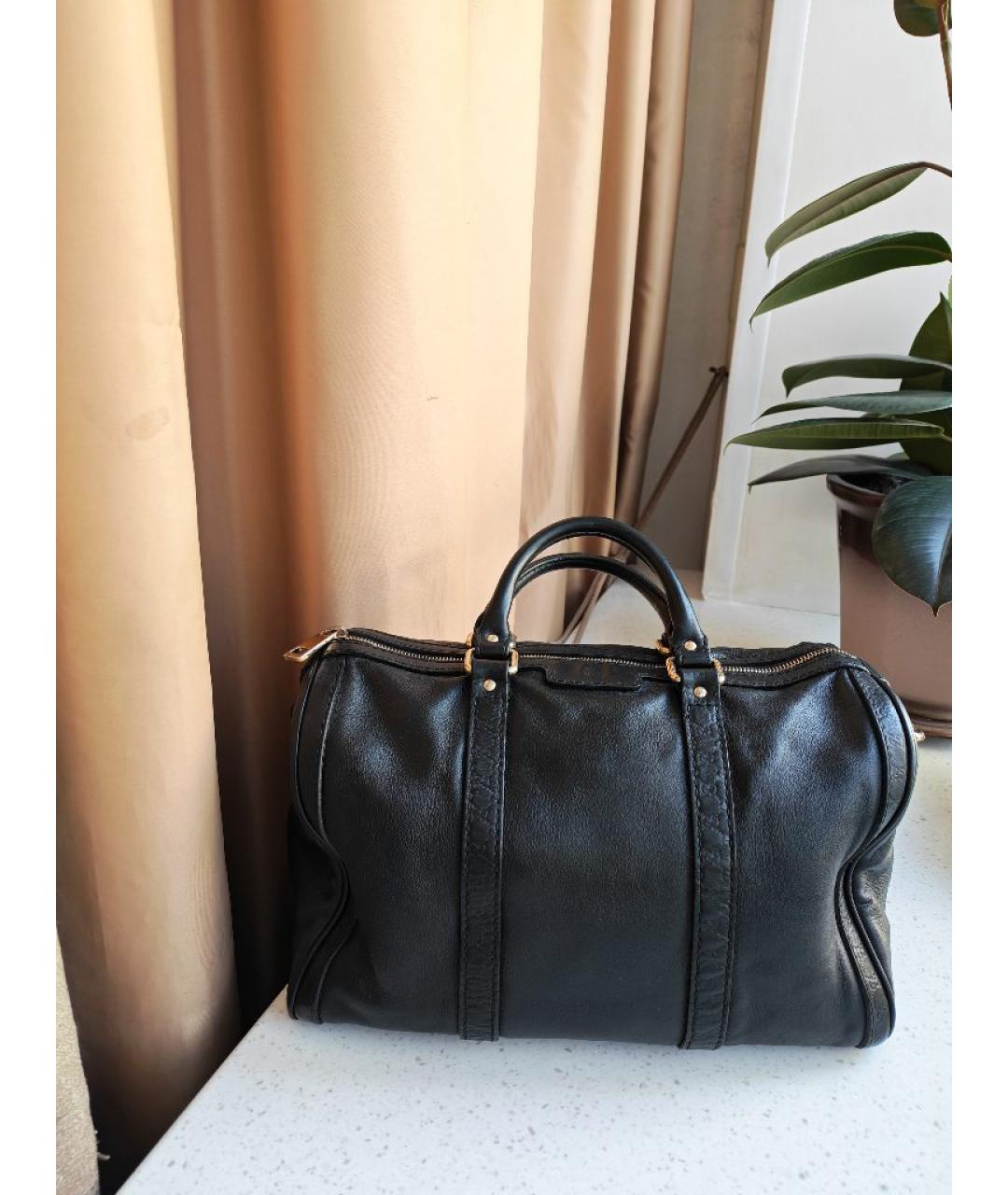 GUCCI Черная кожаная сумка с короткими ручками, фото 10