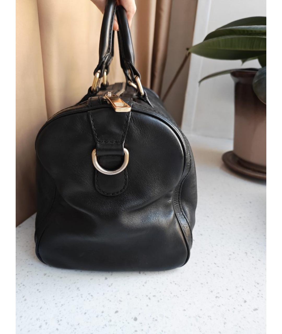 GUCCI Черная кожаная сумка с короткими ручками, фото 2