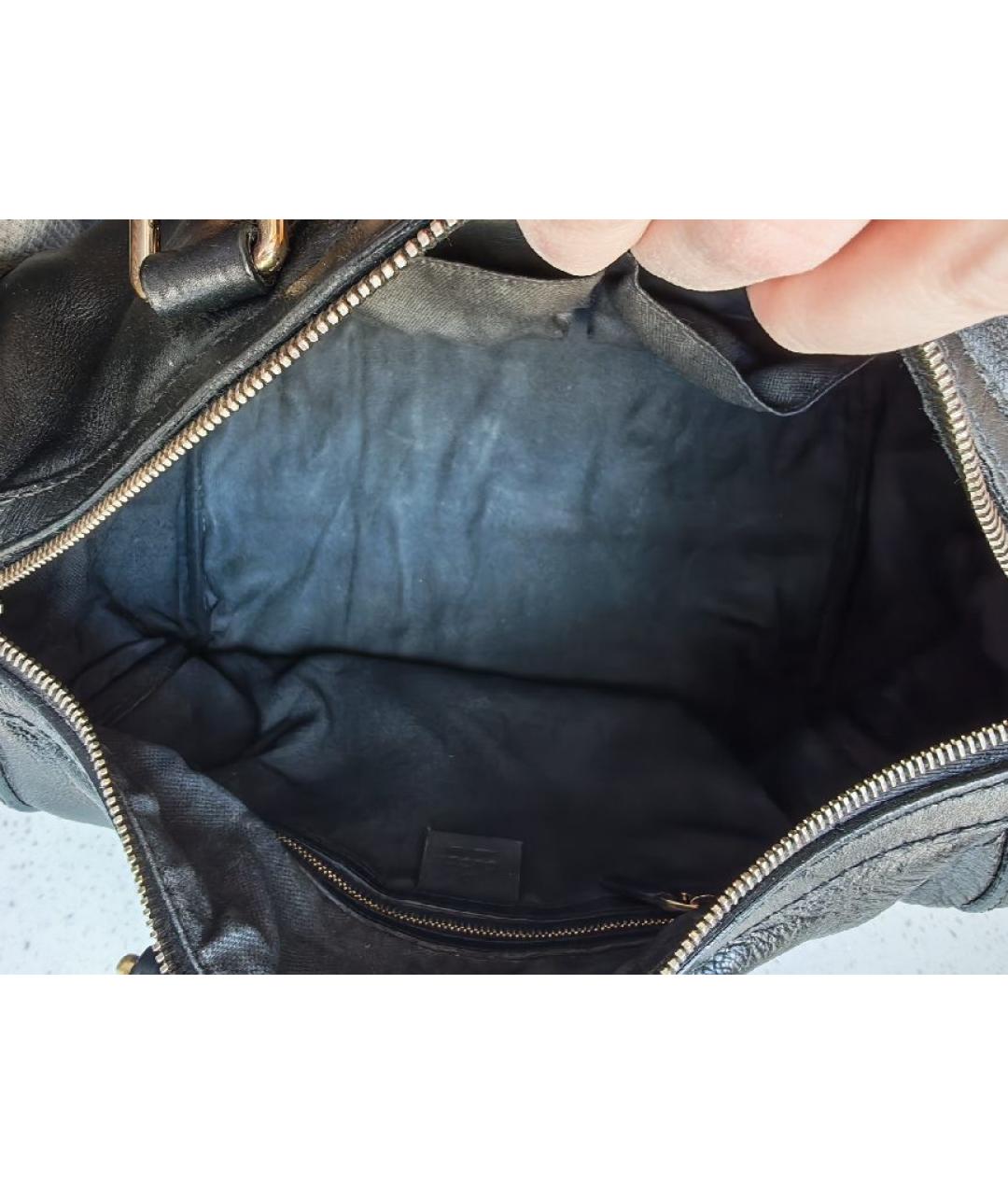 GUCCI Черная кожаная сумка с короткими ручками, фото 4