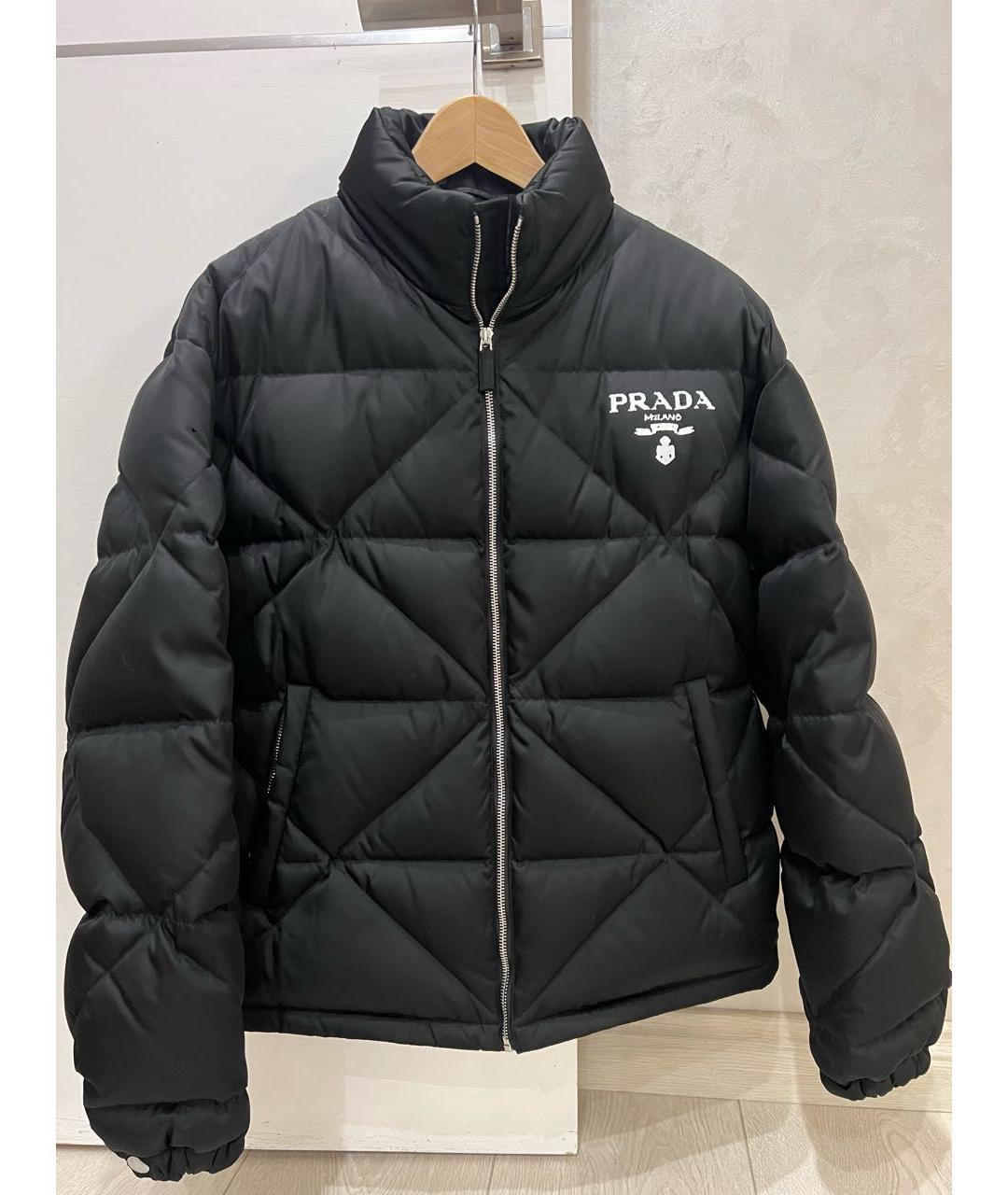 PRADA Черный полиэстеровый пуховик, фото 5