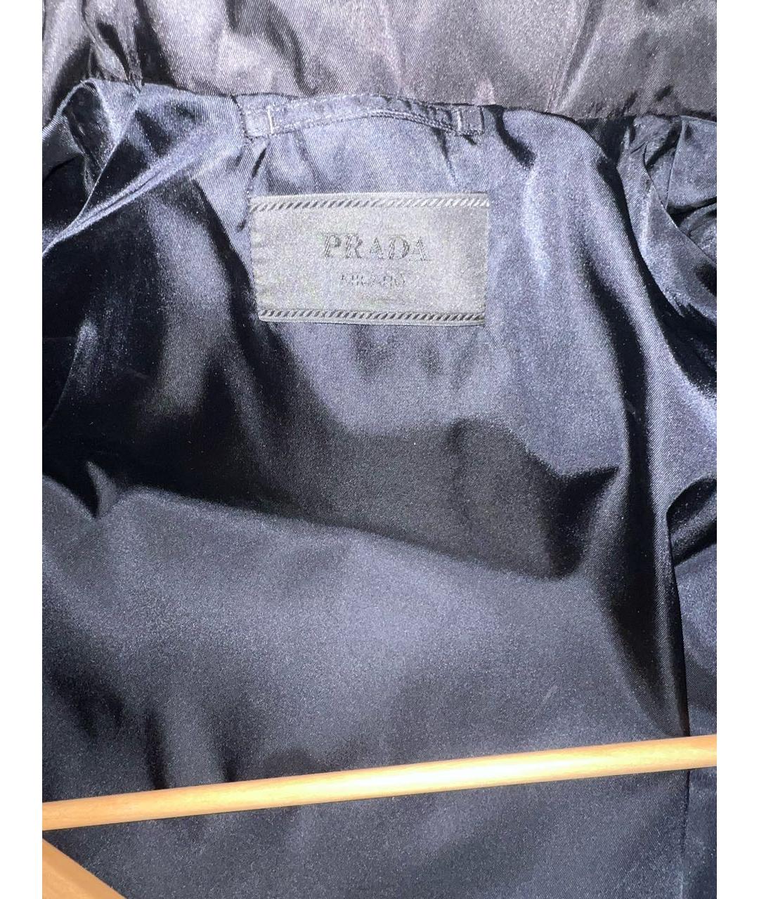 PRADA Черный полиэстеровый пуховик, фото 4
