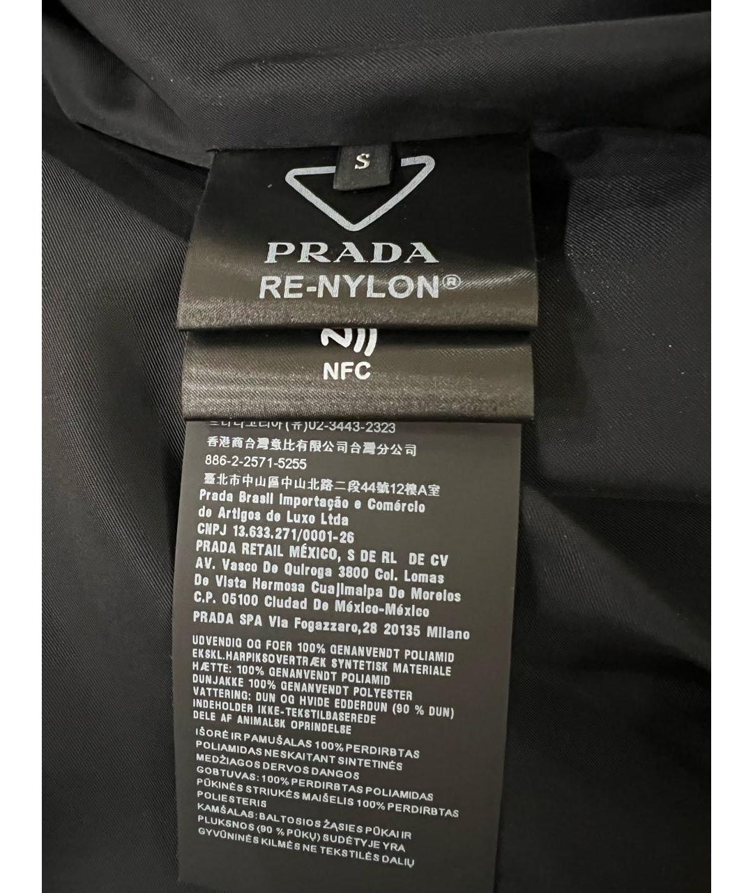 PRADA Черный полиэстеровый пуховик, фото 3