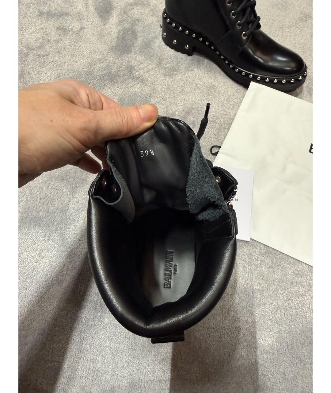 BALMAIN Черные кожаные ботинки, фото 6