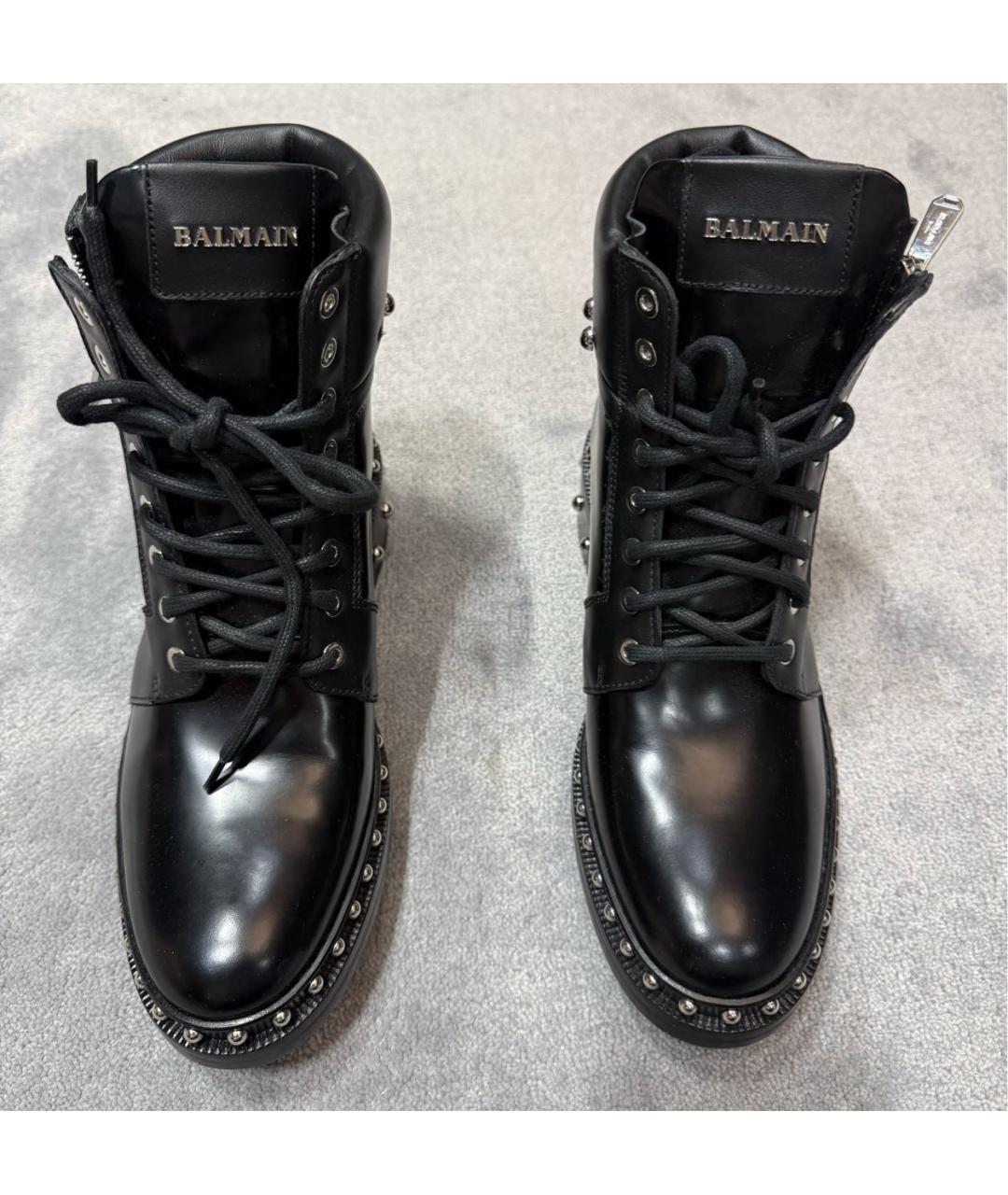 BALMAIN Черные кожаные ботинки, фото 2