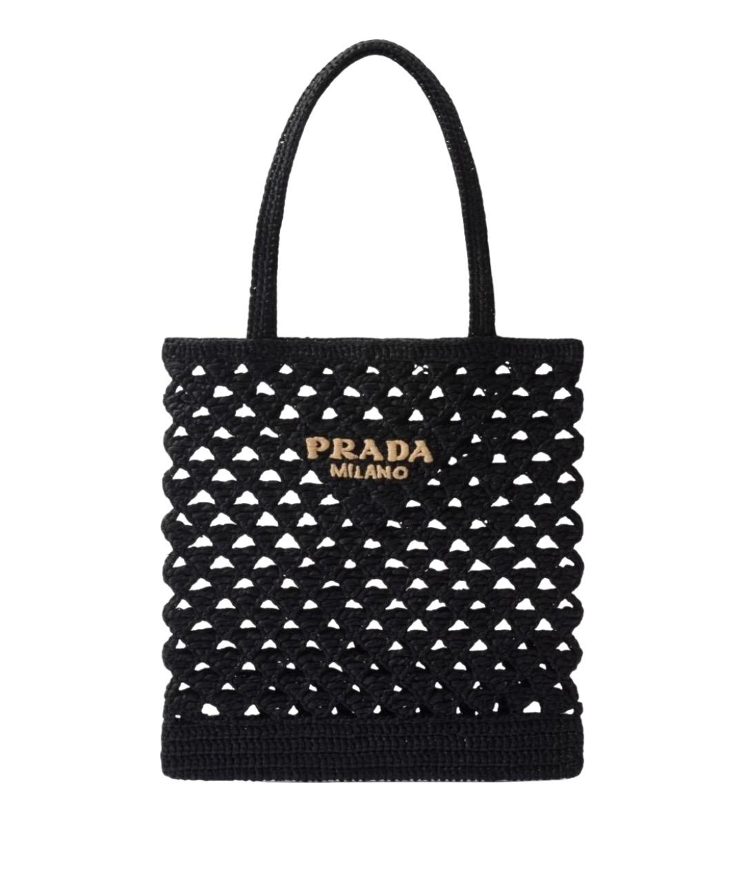 PRADA Черная пелетеная сумка тоут, фото 1