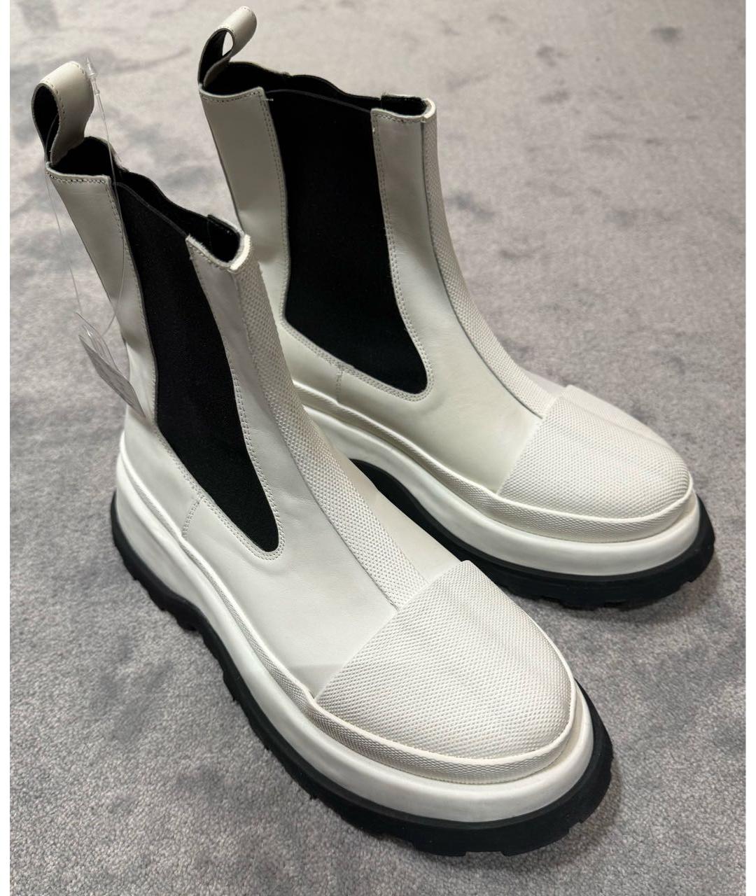 JIL SANDER Белые кожаные ботинки, фото 5