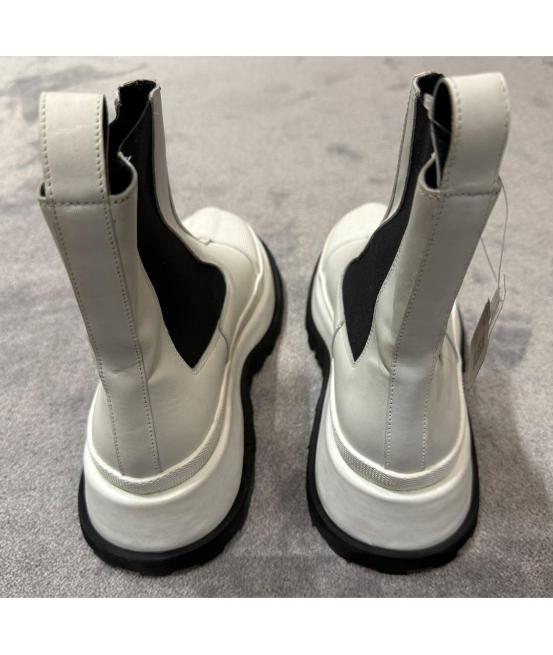 JIL SANDER Белые кожаные ботинки, фото 4