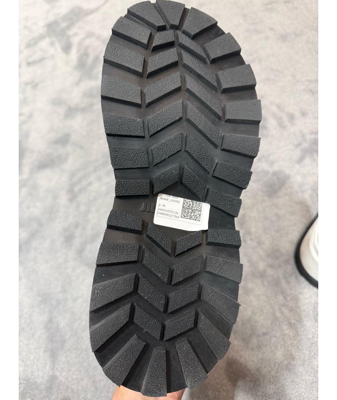 JIL SANDER Белые кожаные ботинки, фото 6